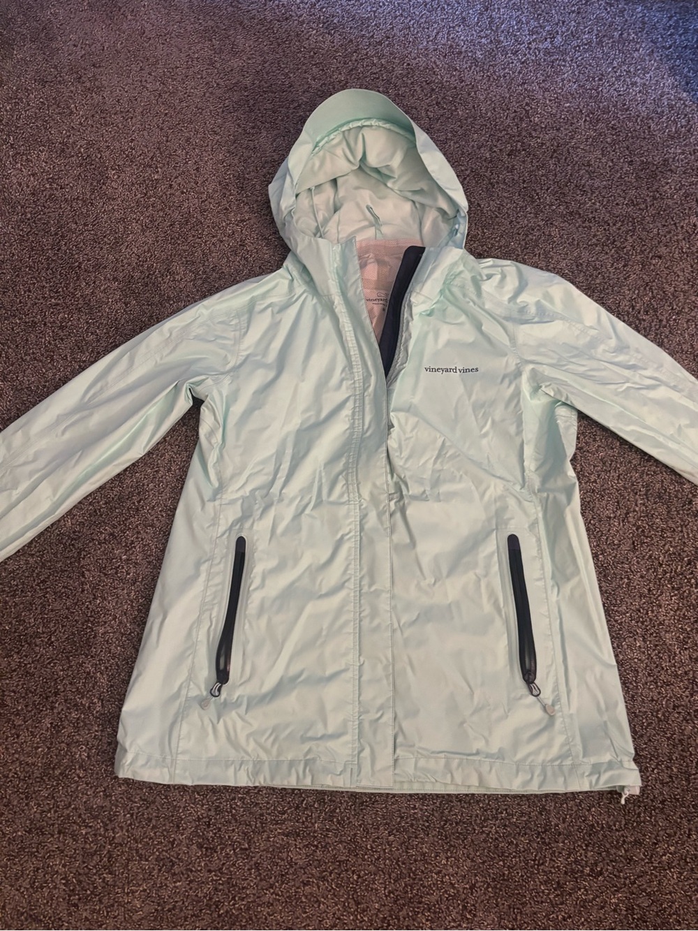Vineyard Vines Women's Mint Green Hooded Trench Coat